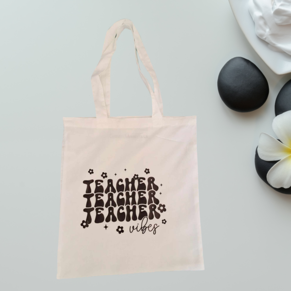 Teacher vibes tote bag - Image 2