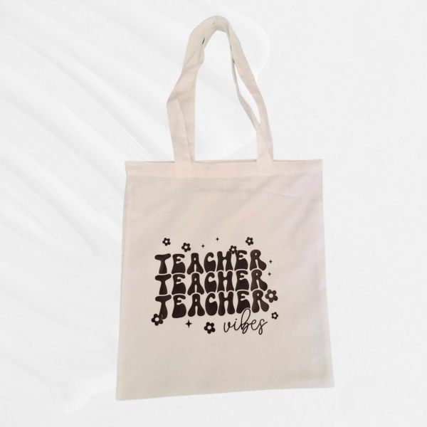 Teacher vibes tote bag - Image 3