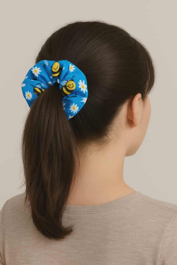 Blue bee scrunchie - Image 3