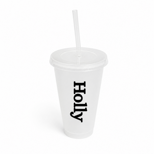 Personalised Frosted Cold Cup with Straw | Custom Name Reusable Iced Coffee Tumbler