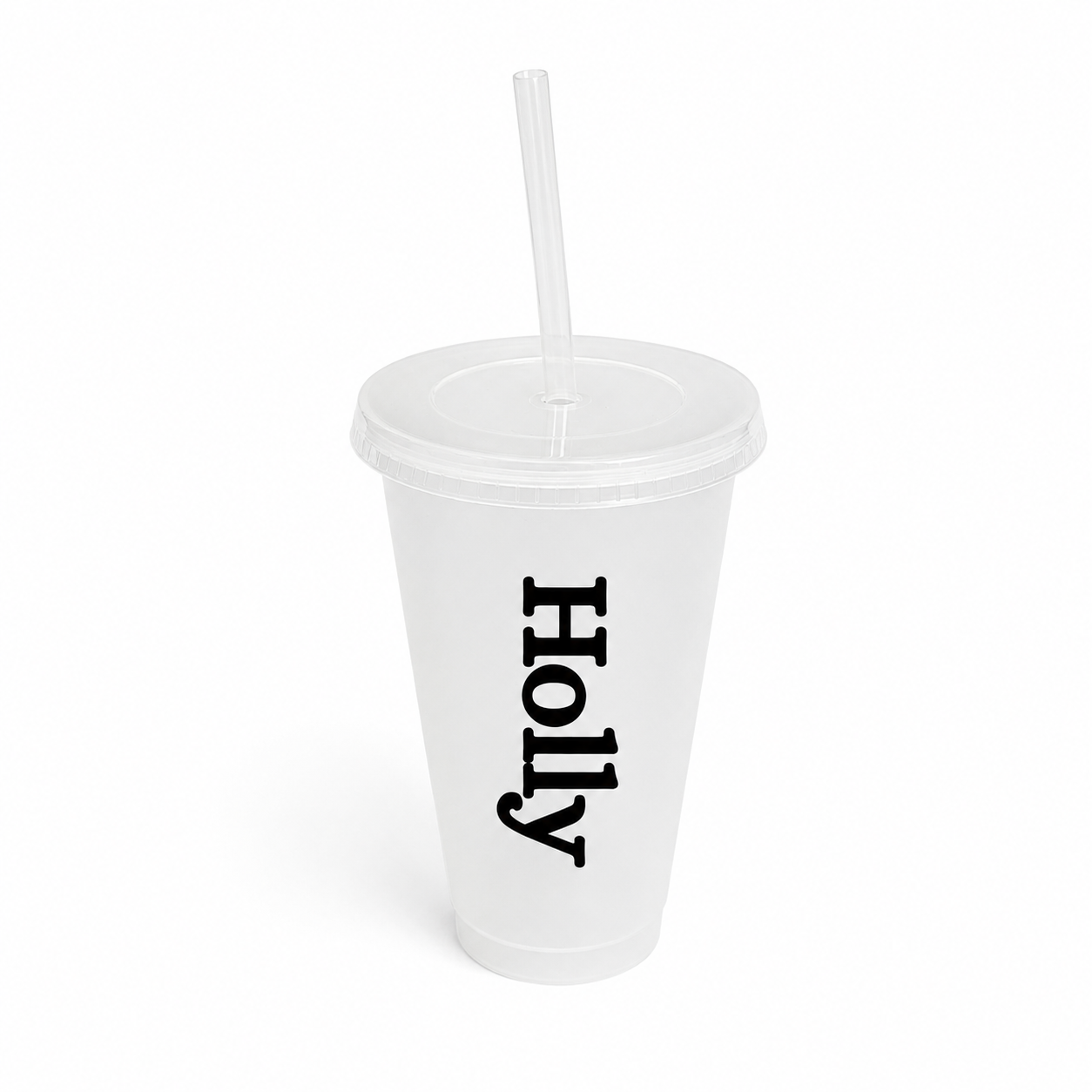 Personalised Frosted Cold Cup with Straw | Custom Name Reusable Iced Coffee Tumbler