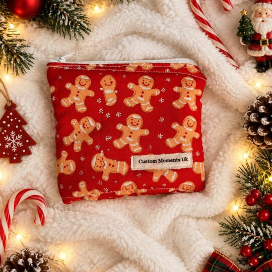 Christmas Gingerbread Handmade Fabric Purse